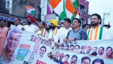 भारत जोड़ो यात्रा 1 साल पूर्ण होने पर पदयात्रा रायपुर दक्षिण क्षेत्र में कार्यलय नगर निगम रायपुर के पूर्व अध्यक्ष श्री Pramod Dubey जी शामिल…… 4 अध्यक्ष श्री Pramod Dubey जी