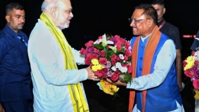 केन्द्रीय गृह मंत्री श्री अमित शाह छत्तीसगढ़ के तीन दिवसीय प्रवास पर राजधानी रायपुर पहुंचे