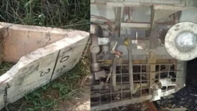 cement blocks kept on tracks