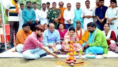 राज्य मंत्री श्रीमती गौर ने अवधपुरी मंडल में 21 लाख के कार्यों का किया भूमि-पूजन