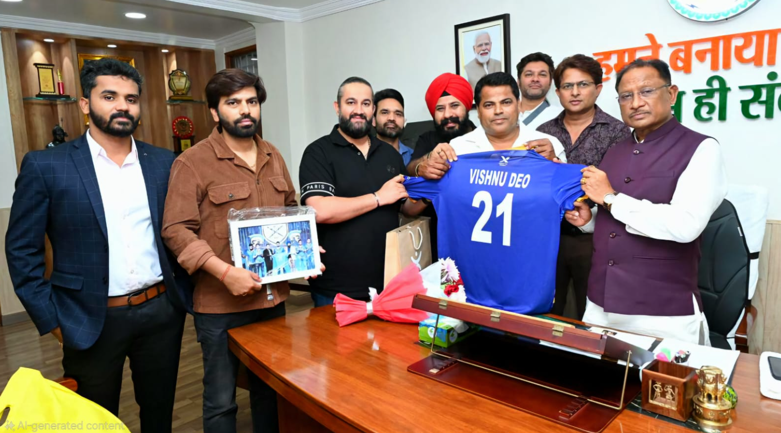 लेजेन्ड 90 की आयोजक समिति ने मुख्यमंत्री विष्णुदेव साय जी से मुलाकात कर जर्सी भेंट की तथा प्रतियोगिता में आंमत्रित किया 1